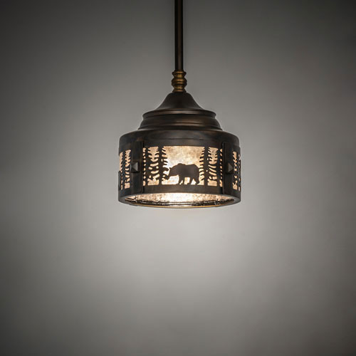 Meyda Custom 241269 Wildlife at Dusk Rustic Antique Copper Mini Hanging Light