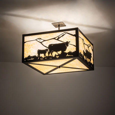 Meyda Custom 241426 Calf & Cow Flush Mount Lighting Fixture