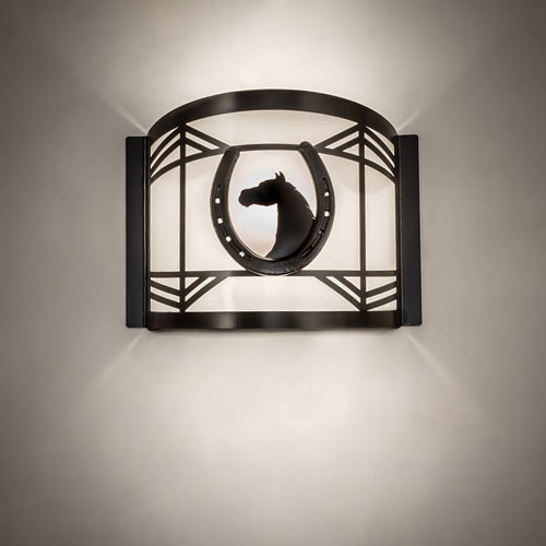 Meyda Custom 243614 Horseshoe Rustic Timeless Bronze Wall Light Fixture