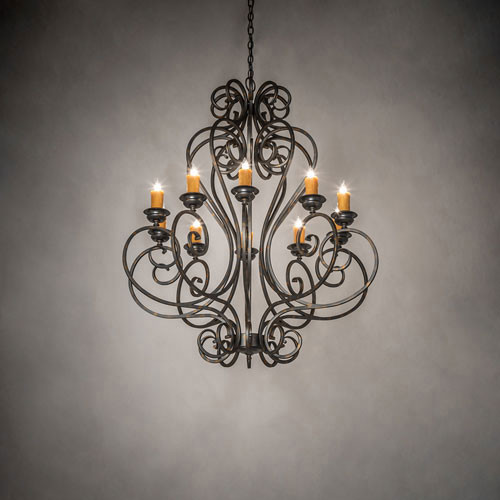 Meyda Custom 243808 Fernando Modern French Bronzed Ceiling Chandelier