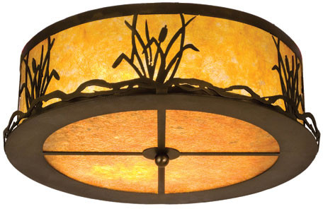 Meyda Custom 24466 Reeds & Cattails Antique Copper Ceiling Lighting Fixture