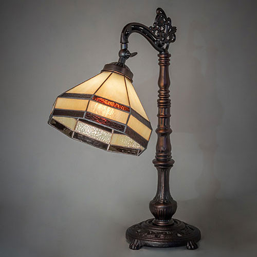 Meyda Lighting 244795 Topridge Tiffany Mahogany Bronze Table Light