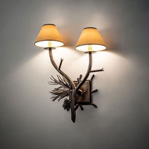 Meyda Custom 245056 Lone Pine Rustic Antique Copper Wall Lighting Sconce