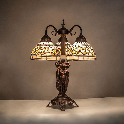 Meyda Custom 245480 Tiffany Mahogany Bronze Lighting Table Lamp