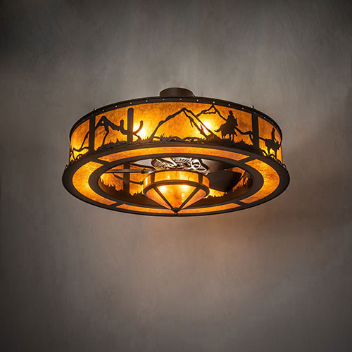 Meyda Custom 246069 Duke Rustic Oil Rubbed Bronze Flush Mount Lighting