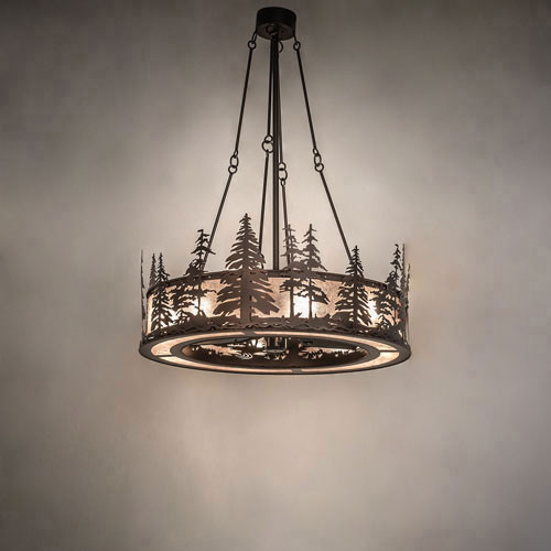 Meyda Custom 246119 Tall Pines Rustic Mahogany Bronze 44" Home Ceiling Fan