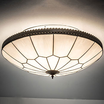 Meyda Custom 246713 Vincent Craftsman Brown Flush Mount Ceiling Light Fixture