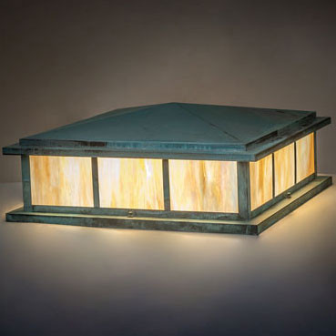 Meyda Custom 246897 Seneca Modern Verdigris Exterior Lamp Post Light