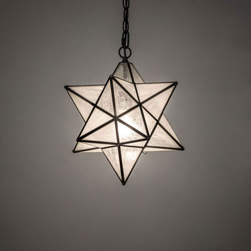 Meyda Lighting 247140 Moravian Star Modern Black Drop Ceiling Light Fixture