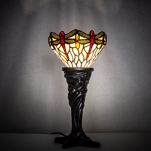 Meyda Custom 247528 Tiffany Hanginghead Dragonfly Tiffany Mahogany Bronze Lighting Table Lamp