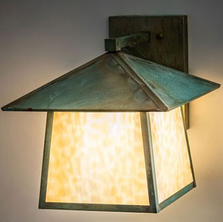 Meyda Custom 247826 Stillwater Modern Verdigris 14" Lighting Wall Sconce