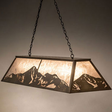 Meyda Custom 249972 Mountain Range Rustic Antique Copper Kitchen Island Light