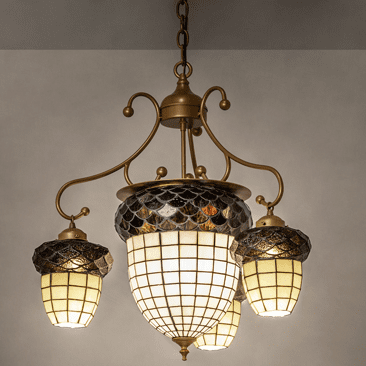 Meyda Custom 250424 Acorn Tiffany LED Hanging Chandelier