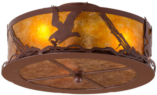 Meyda Custom 250694 Strike of the Eagle Rustic Red Rust Flush Mount Lighting Fixture
