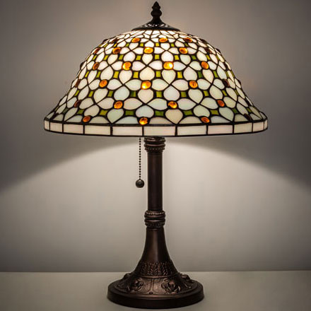 Meyda Lighting 251312 Diamond & Jewel Tiffany Mahogany Bronze Table Lighting
