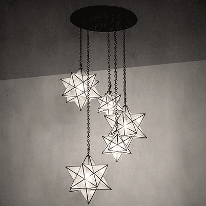 Meyda Custom 251978 Moravian Star Modern Timeless Bronze Multi Drop Ceiling Lighting