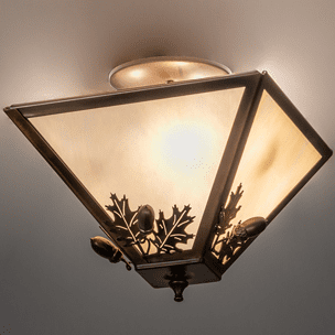 Meyda Custom 252002 Oak Leaf & Acorn Rustic Antique Copper and Burnished Ceiling Light