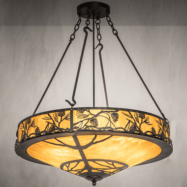 Meyda Custom 252359 Whispering Pines Country Wrought Iron Pendant Lighting