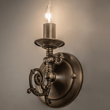 Meyda Custom 252549 Gas Reproduction Traditional Antique Brass LED Light Sconce