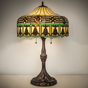Meyda Lighting 253398 Gorham Tiffany Mahogany Bronze Side Table Lamp