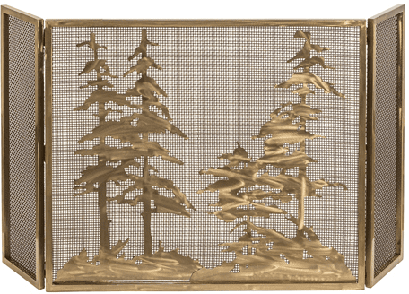 Meyda Custom 254039 Contemporary Brass Tint Fireplace Screen