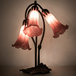 Meyda Lighting 254357 Lavender Pond Lily Modern Mahogany Bronze Lighting Table Lamp