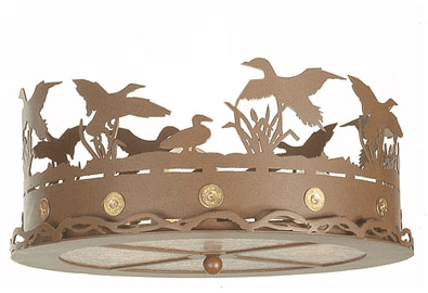 Meyda Custom 254827 Ducks in Flight Rustic Rust LED Overhead Light Fixture