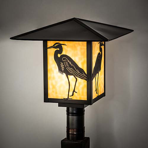 Meyda Custom 254974 Seneca Craftsman Black Exterior Post Lighting Fixture