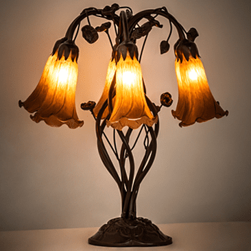 Meyda Lighting 255805 Amber Pond Lily Modern Mahogany Bronze Table Light