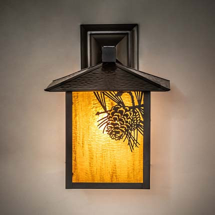 Meyda Custom 256427 Seneca Mission Craftsman Brown Exterior Lamp Sconce