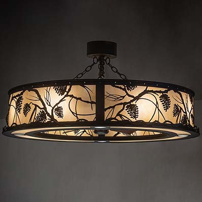 Meyda Custom 259905 Whispering Pines Rustic Wrought Iron Ceiling Fan