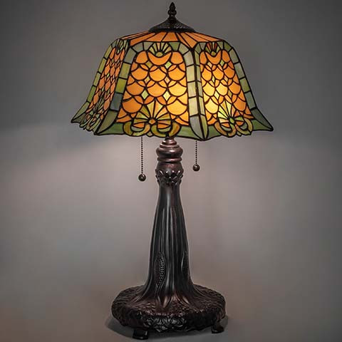 Meyda Lighting 264839 Duffner & Kimberly Shell & Diamond Tiffany Side Table Lamp