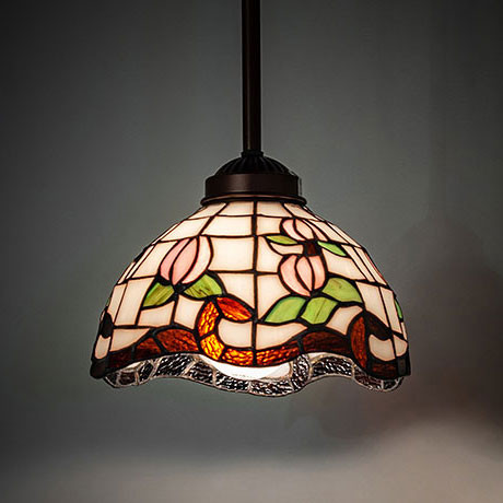 Meyda Lighting 265566 Roseborder Tiffany Mahogany Bronze Hanging Light Fixture