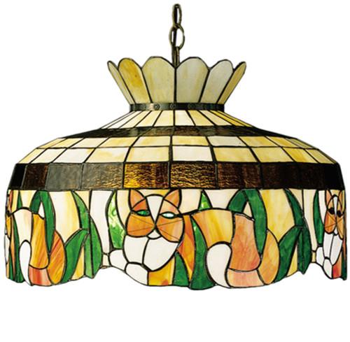 Meyda Lighting 26578 Cat Tiffany Mahogany Bronze Pendant Lamp