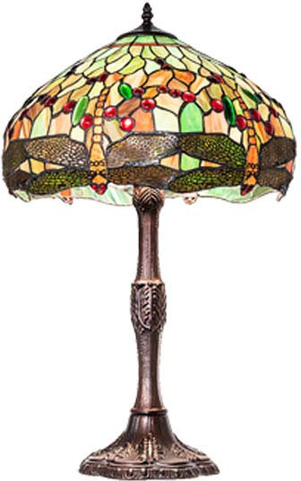 Meyda Lighting 265991 Tiffany Hanginghead Dragonfly Tiffany Mahogany Bronze Table Lamp