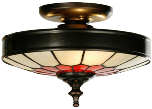 Meyda Custom 27056 Vincent Tiffany Craftsman Brown Overhead Lighting Fixture