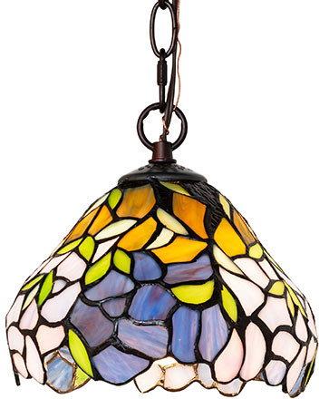 Meyda Lighting 270649 Duffner & Kimberly Laburnum Tiffany Mahogany Bronze MIni Pendant Lighting Fixture
