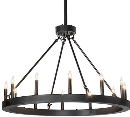 Meyda Custom 271644 Loxley Contemporary Textured Black Chandelier Light