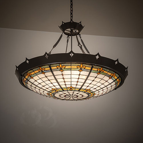 Meyda Lighting 271680 Fleur-de-Lite Tiffany Ceiling Pendant Light