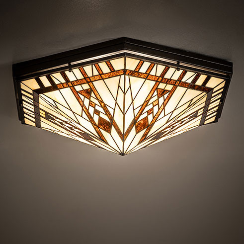 Meyda Custom 272026 Sonoma Tiffany Bronze Flush Mount Ceiling Light Fixture