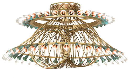 Meyda Custom 274892 Coyle Modern Brushed Brass / Goldtastic LED Chandelier Light