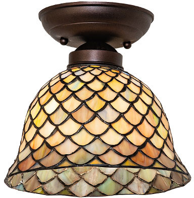 Meyda Lighting 275508 Tiffany Fishscale Tiffany LED Flush Mount Light Fixture