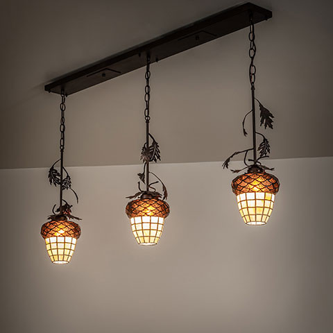 Meyda Custom 279698 Oak Leaf & Acorn Multi Pendant Lighting Fixture