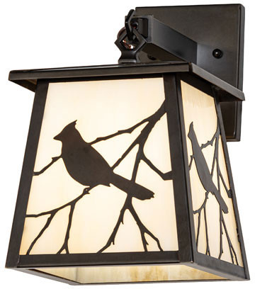 Meyda Custom 279471 Stillwater Song Bird Craftsman Brown Exterior Light Sconce