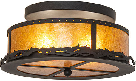 Meyda Custom 280507 Rustic Contemporary Dark Roast Flush Mount Ceiling Light Fixture