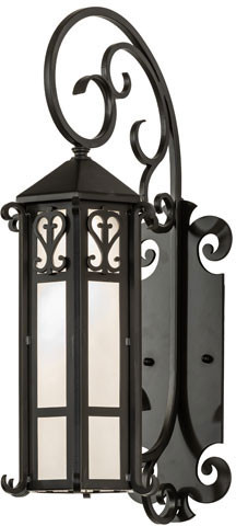 Meyda Custom 283328 Caprice Traditional Solar Black Exterior Wall Lighting