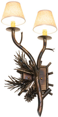 Meyda Custom 283594 Pinewood Light Burnished Antique Copper Lighting Wall Sconce