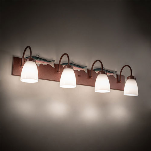 Meyda Custom 29493 Rainbow Trout Country Rust Bathroom Lighting
