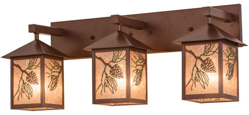 Meyda Custom 29466 Balsam Pine Rustic Rust 3-Light Bath Light Fixture