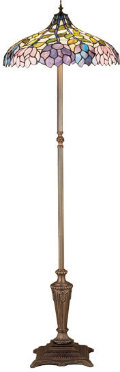 Meyda Lighting 30451 Wisteria Tiffany Style 64 Inch Tall Standing Floor Lamp